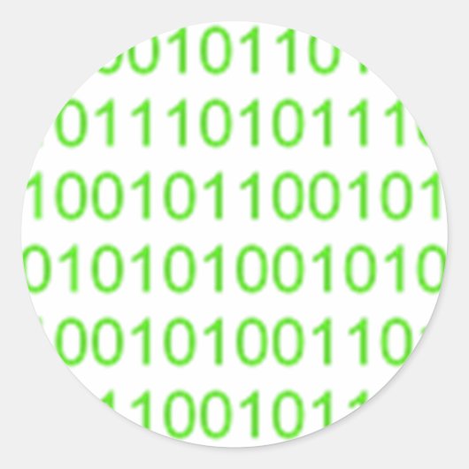 Sticker Rond Binary Vert 01 - GeekShirts (Devant)