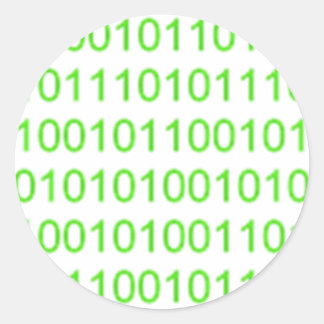 Sticker Rond Binary Vert 01 - GeekShirts