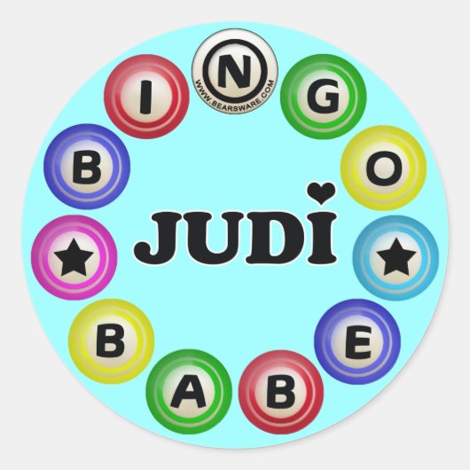 Sticker Rond Bingo Babe Judi (Devant)