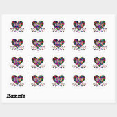 Sticker Rond Bingo Coeur amusant (Feuille)