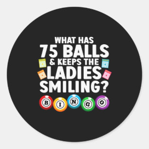Sticker Rond Bingo Cool Cadeau Pour Hommes Femmes Amateur De Bi