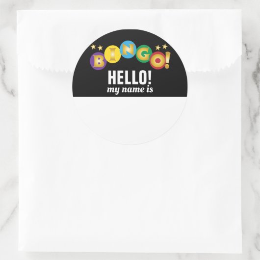 Sticker Rond Bingo Hello Name Tag (Sac)