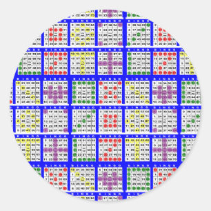 Sticker Rond Bingo Jeu Motifs Grand
