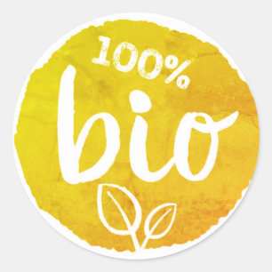 Sticker Rond Bio Produit Jaune
