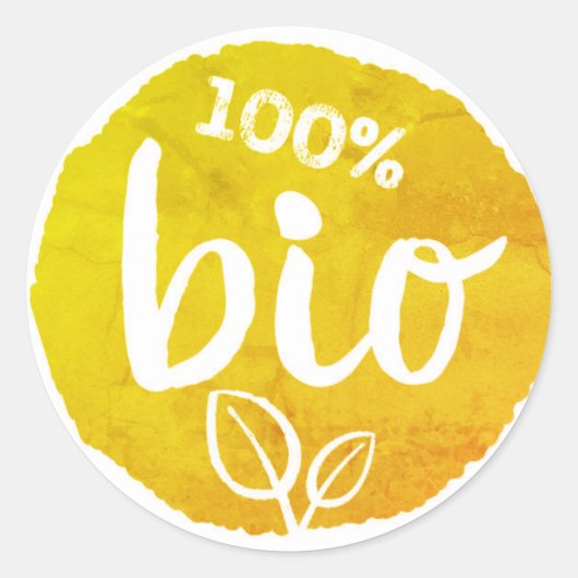 Sticker Rond Bio Produit Jaune (Devant)