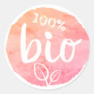 Sticker Rond Bio rose