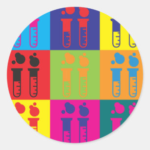 Sticker Rond Biochimie Pop Art