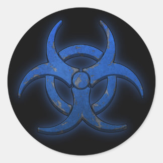 Sticker Rond Biodanger bleu