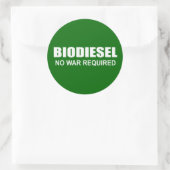 Sticker Rond Biodiesel : aucune guerre n'est requise (Sac)