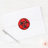 Sticker Rond BioHazard Toxic - Rouge (Enveloppe)