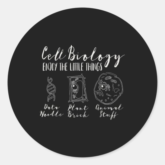 Sticker Rond biologie cellulaire drôle science - geeks nerdy (Devant)
