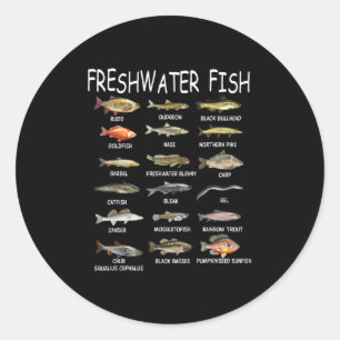 Sticker Rond Biologie des espèces de poissons Types de poissons