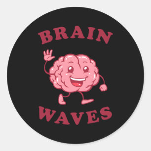 Sticker Rond Biologie scientifique des vagues cérébrales
