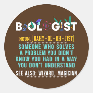 Sticker Rond Biologiste Drôle cadeau pour professeur de biologi