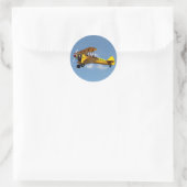 Sticker Rond Biplan Air Mail (Sac)