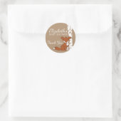 Sticker Rond Birch Trees blancs et Baby shower renard (Sac)