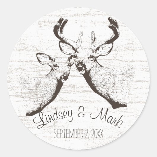 Sticker Rond Birch Wood Deer (Devant)