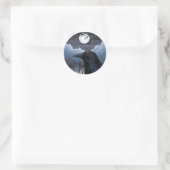 Sticker Rond Bird 58 Crow Raven (Sac)