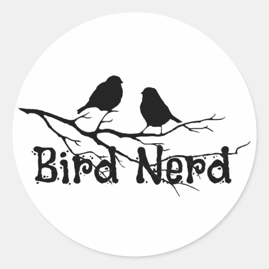 Sticker Rond Bird Nerd Fun Bird Watcher Birding (Devant)