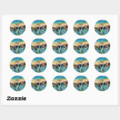Sticker Rond Bird of Paradise Beach Flower (Feuille)