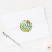Sticker Rond Birdhouse Daisy Garden Aquarelle Fleurs (Enveloppe)