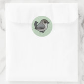 Sticker Rond Birdorable Bushtit, course du Pacifique (Sac)