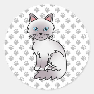 Sticker Rond Birman / Ragdoll Point Lilac - Chat Mignon & Patte