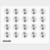 Sticker Rond Birman / Ragdoll Tabby bleu point Patte Chaton & P (Feuille)