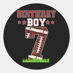 Sticker Rond Birthday Boy 7 Football Lover Ball 7 Years Bda