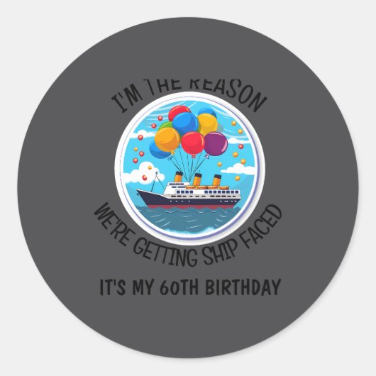 Sticker Rond Birthday Cruise Funny Group D  (Devant)