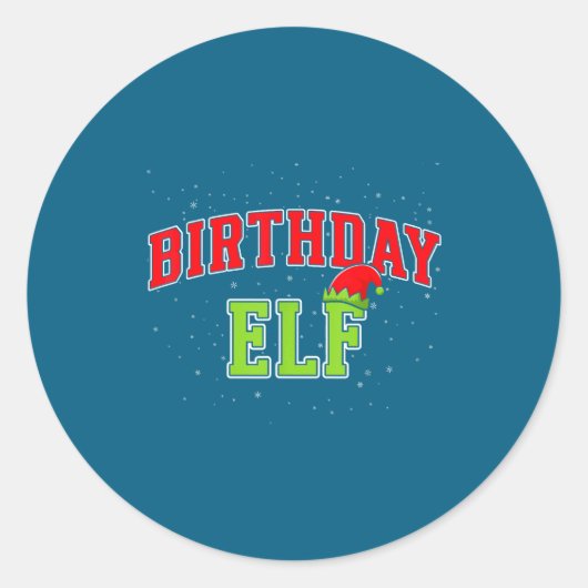 Sticker Rond Birthday Elf Christmas Family Matching Group Xmas  (Devant)
