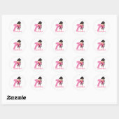 Sticker Rond Birthday GIRL Pirate 7e (Feuille)