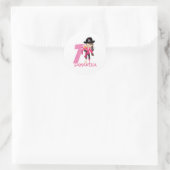 Sticker Rond Birthday GIRL Pirate 7e (Sac)