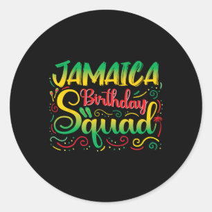 Sticker Rond Birthday Girls Jamaica Squad Trip 2025 Party Outfi