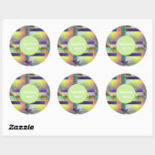 Sticker Rond Birthday Greetings Abstract Pattern Stencil Art (Feuille)