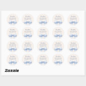 Sticker Rond Birthday light blue bow ivory (Feuille)