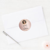 Sticker Rond Birthday rose gold photo diamonds (Enveloppe)