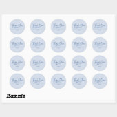 Sticker Rond Birthday Thank You Blue Minimalist Script (Feuille)