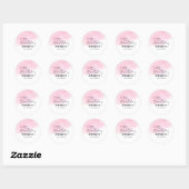 Sticker Rond Birthday Treat Pink Simple Cute Typography (Feuille)