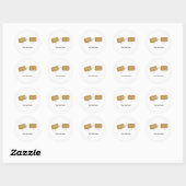 Sticker Rond Biscuit à thème, jolis cookies (Feuille)