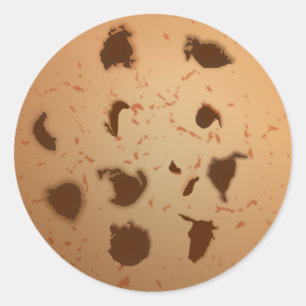 Sticker Rond Biscuit de puces de chocolat