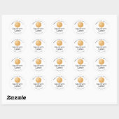 Sticker Rond Biscuit Rustique Cuit avec Amour (Feuille)