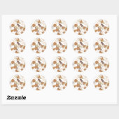 Sticker Rond biscuits à puce chocolat motif blanc ver (Feuille)