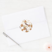 Sticker Rond biscuits à puce chocolat motif blanc ver (Enveloppe)