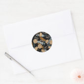 Sticker Rond biscuits à puce chocolat motif noir ver (Enveloppe)