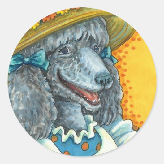 STICKER ROND BISCUITS DE CHIENS ET BASSIN D'OEUFS DE PÂQUES, PO (Devant)