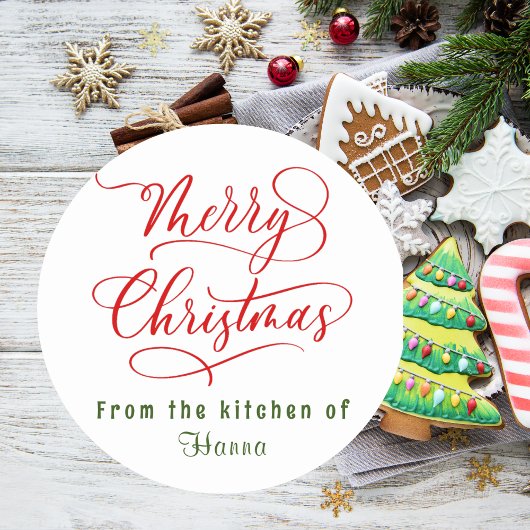 Sticker Rond Biscuits de fêtes Joyeux Noël Personnalisés