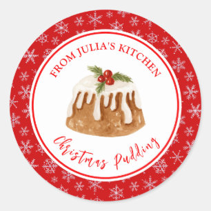 Sticker Rond Biscuits de fêtes Pudding de Noël
