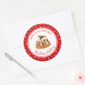 Sticker Rond Biscuits de fêtes Pudding de Noël (Enveloppe)