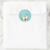 Sticker Rond biscuits de Noël et vacances de chocolat chaud (Sac)
